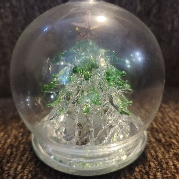 Glass Christmas Tree Ornament With Multicolor LED Lights - Picture 2 of 7